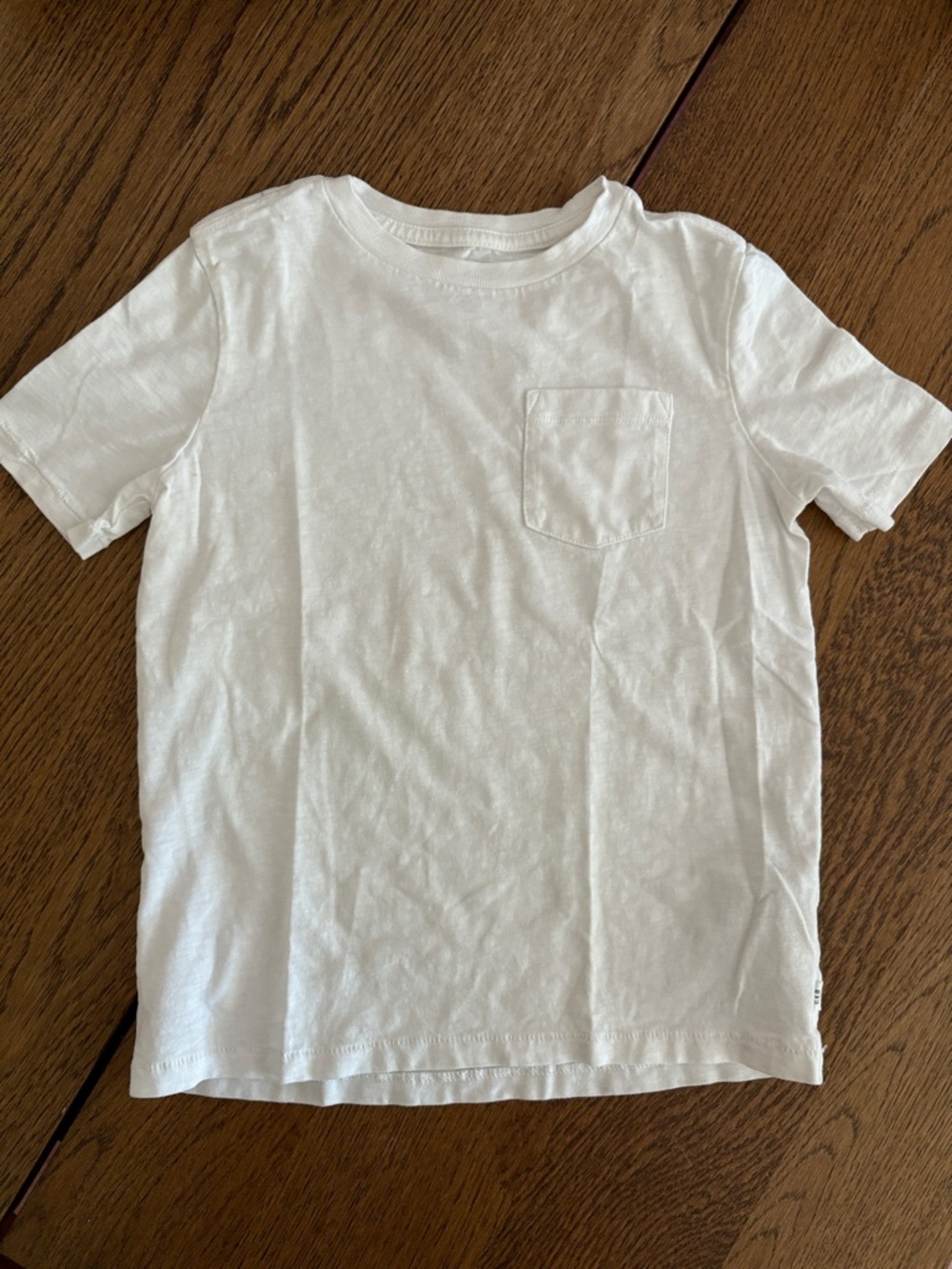 GAP Kids 6-7 Organic Cotton' White Pocket Tee - Classic Short Sleeve